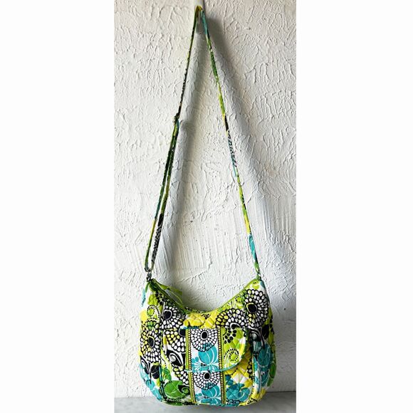 Vera Bradley Limes Away Clare Crossbody Shoulder Bag Purse Zip Top Pockets - Picture 2 of 10